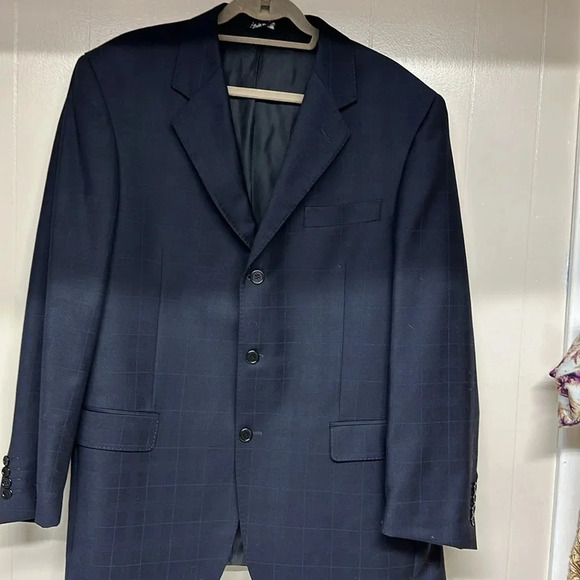 Luciano Natazzi Men’s Two Piece Italian Suit R36 Blue Pinstripe. - Picture 3 of 13
